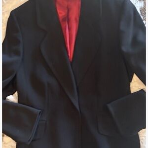Classic Black Women's Blazer with Red Lining
